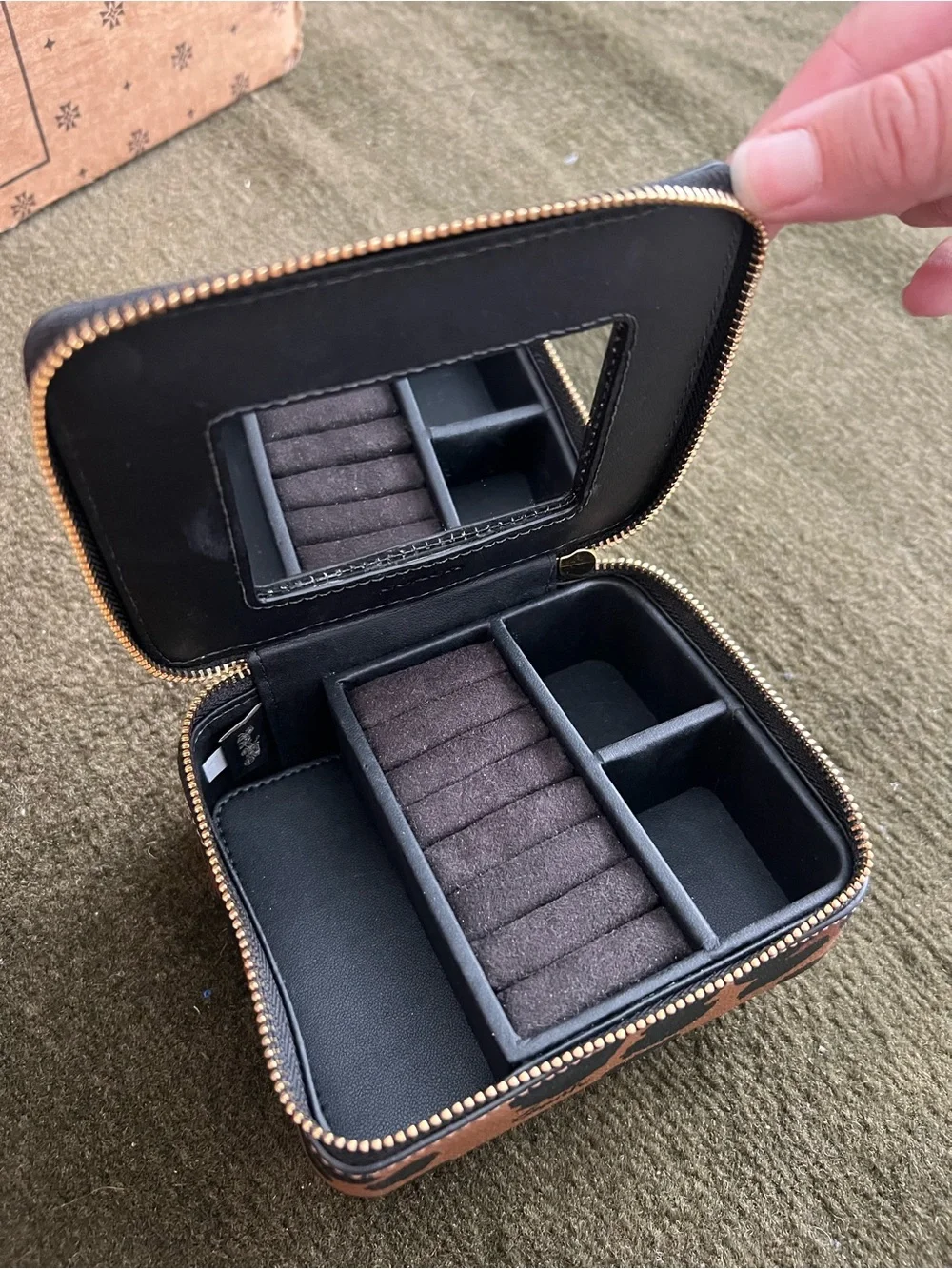 Coach Jewelry Travel Holder - Brown & Black Leopard Print
